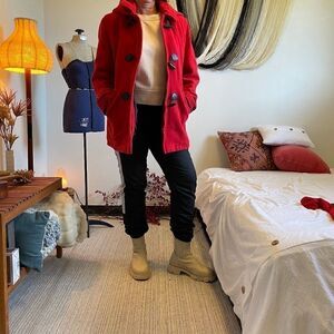 Vintage Penman's wool blend duffle coat with zipper and removable hood M/L